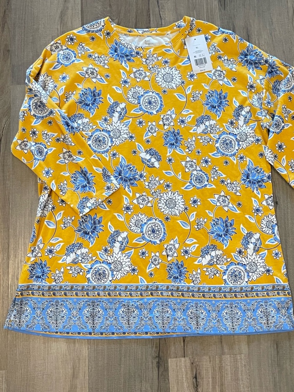 Yellow Floral Border Print Tunic